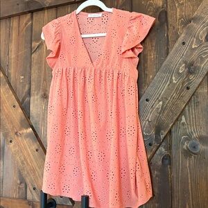 Ces Femme Coral Eyelet Babydoll Top